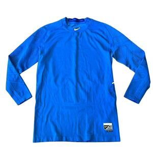 Nike Men's Blue Baseball Vapor Players Long Sleeve Combat Pro Shirt Size M